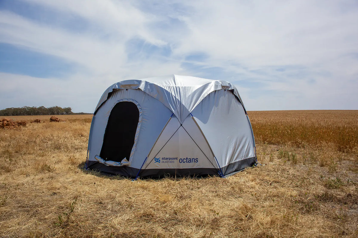 Octans daytime roof tarp installed